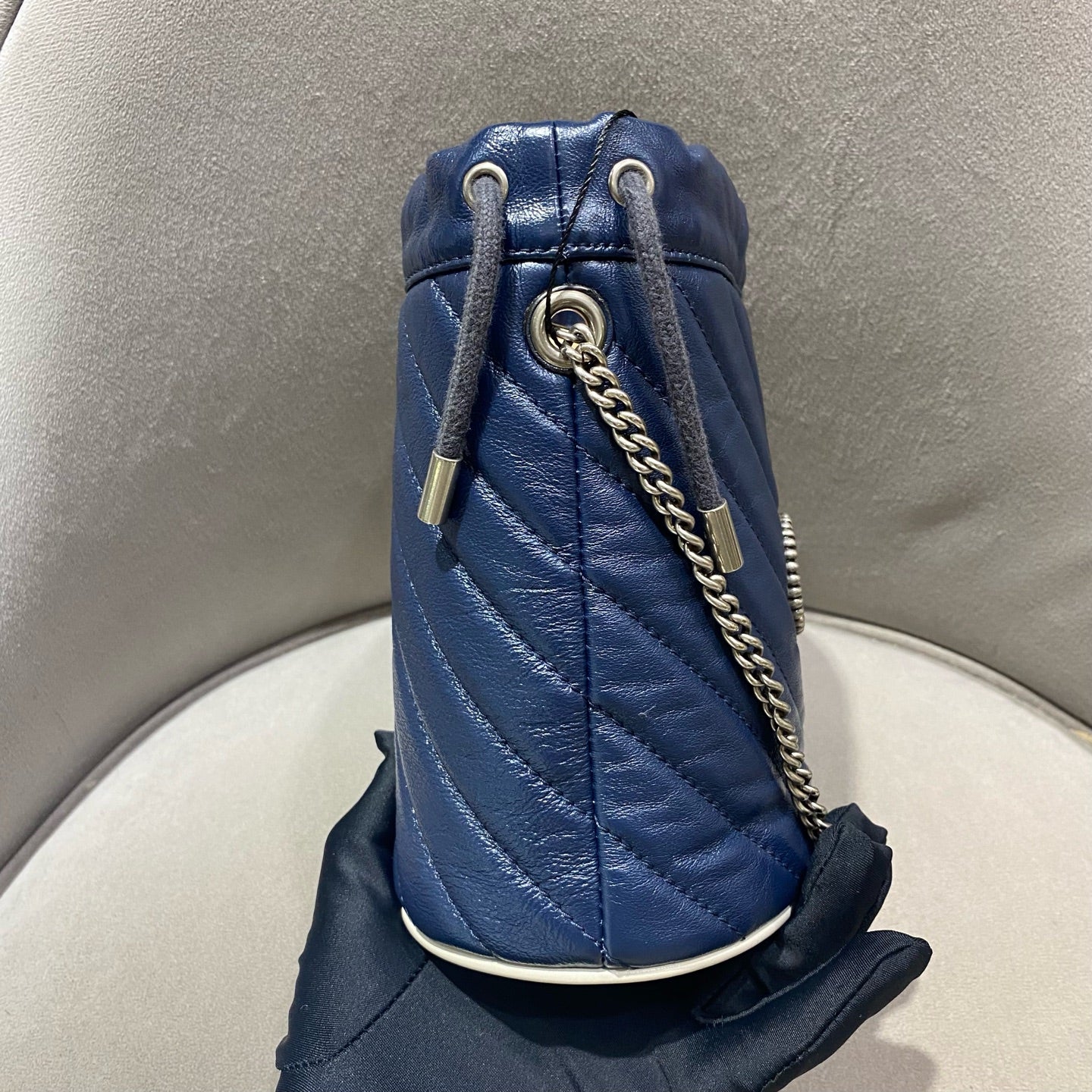 Gucci - Marmont Mini Bucket Bag - Leather - Navy - (mini)