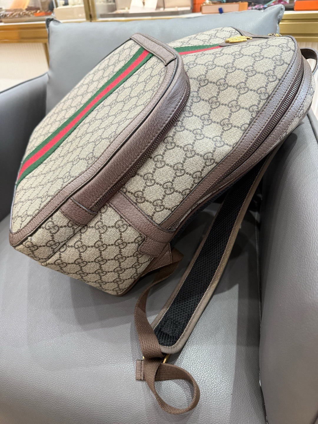 Gucci - Ophidia GG Supreme Canvas Backpack - GG Supreme canvas with leather trim - Brown - (medium)