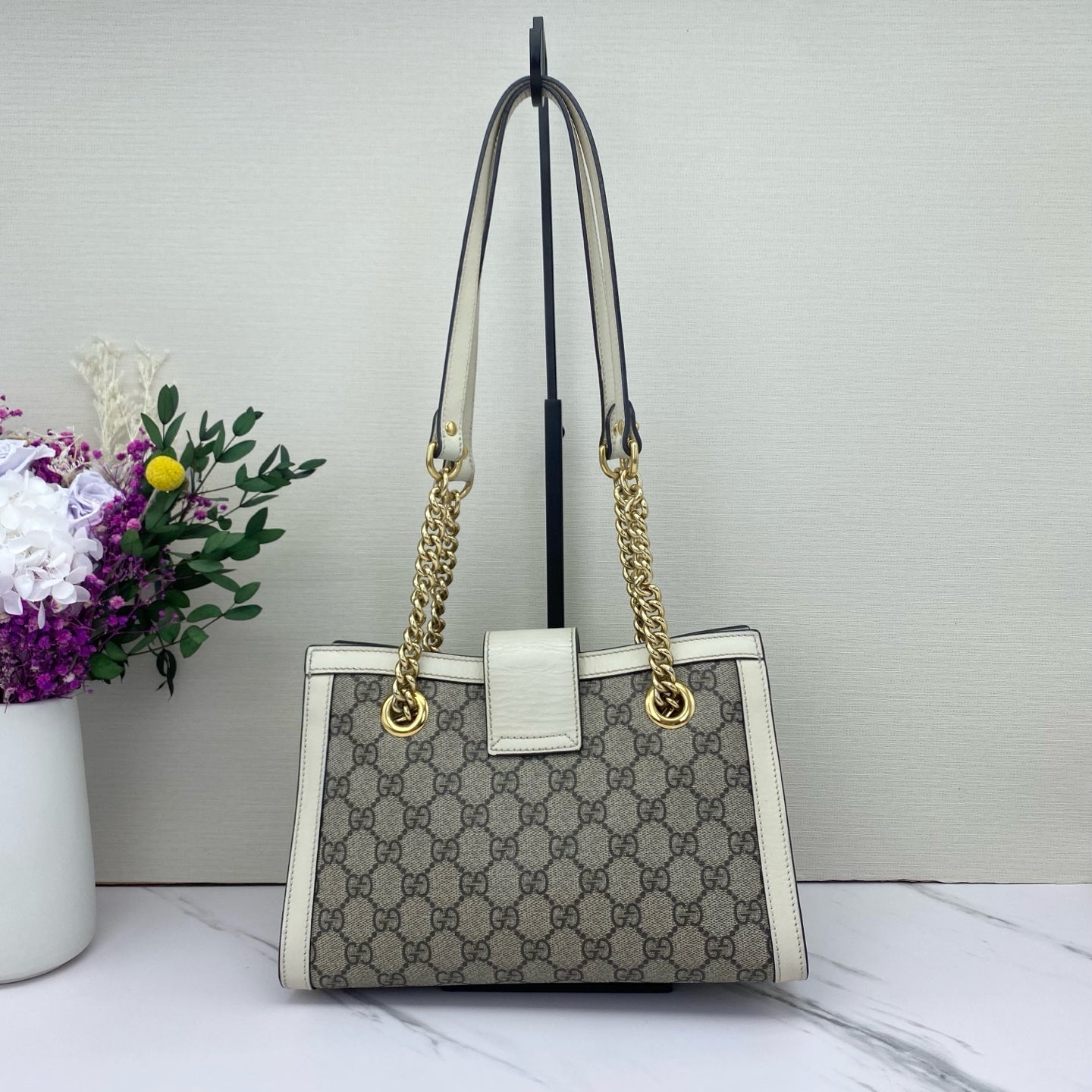 Gucci - Padlock - GG Supreme canvas with white leather trim - Beige GG Supreme with White Leather Trim - (small)