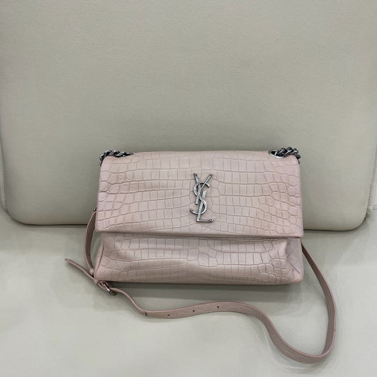 Saint Laurent - Hollywood Series Flap Bag - Crocodile embossed leather - Pink - (Medium)