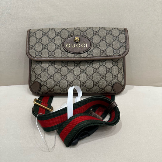 Gucci - Ophidia GG Supreme Tiger Head Belt Bag - GG Supreme canvas with leather trim and Web stripe fabric - Beige - (Small)