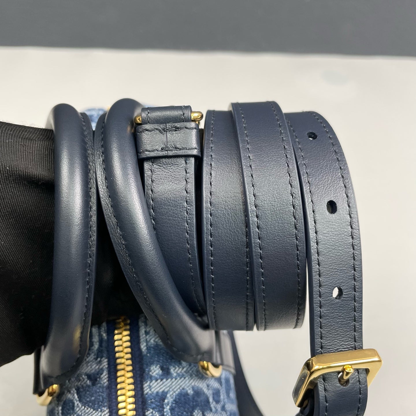 Dior - Groove Mini Boston Bag - Denim canvas with Dior Oblique jacquard and smooth leather trim - Blue - (mini)