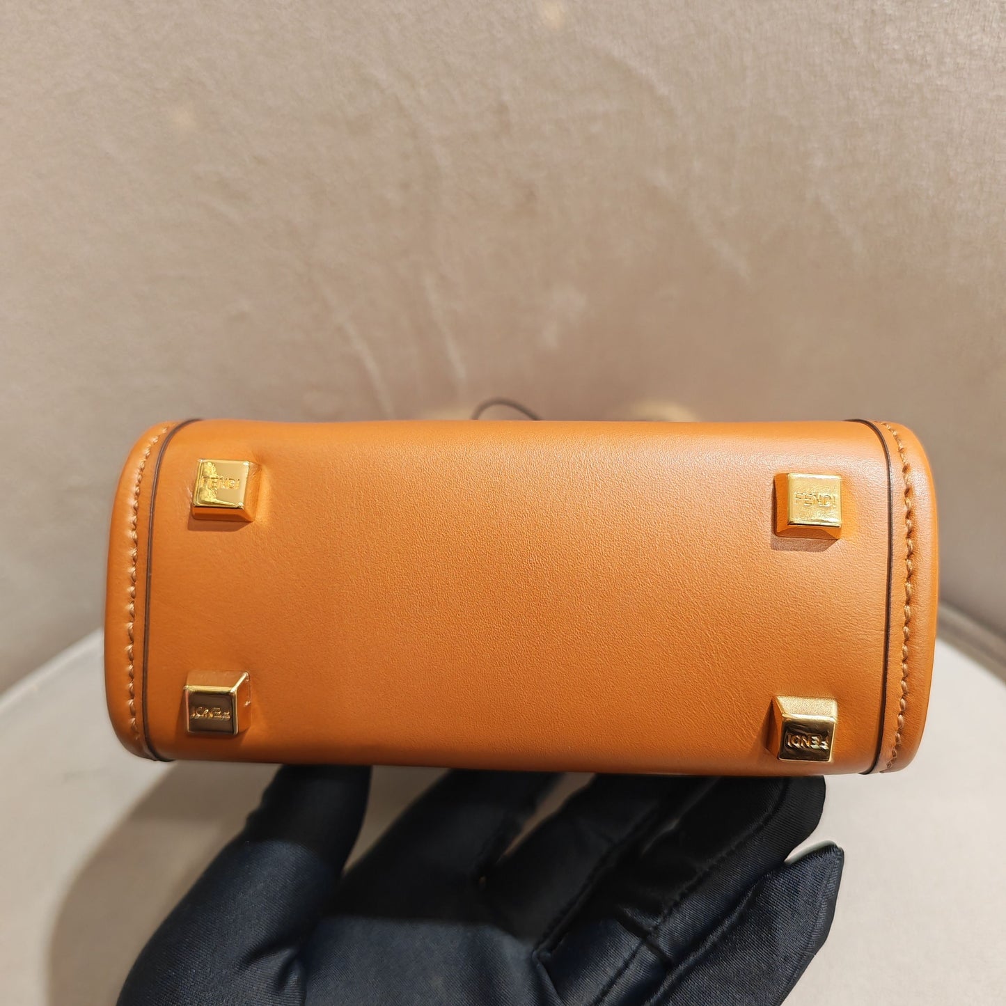 Fendi - Mini Shopper - Calfskin leather with plexiglass handles - Caramel brown - (mini)