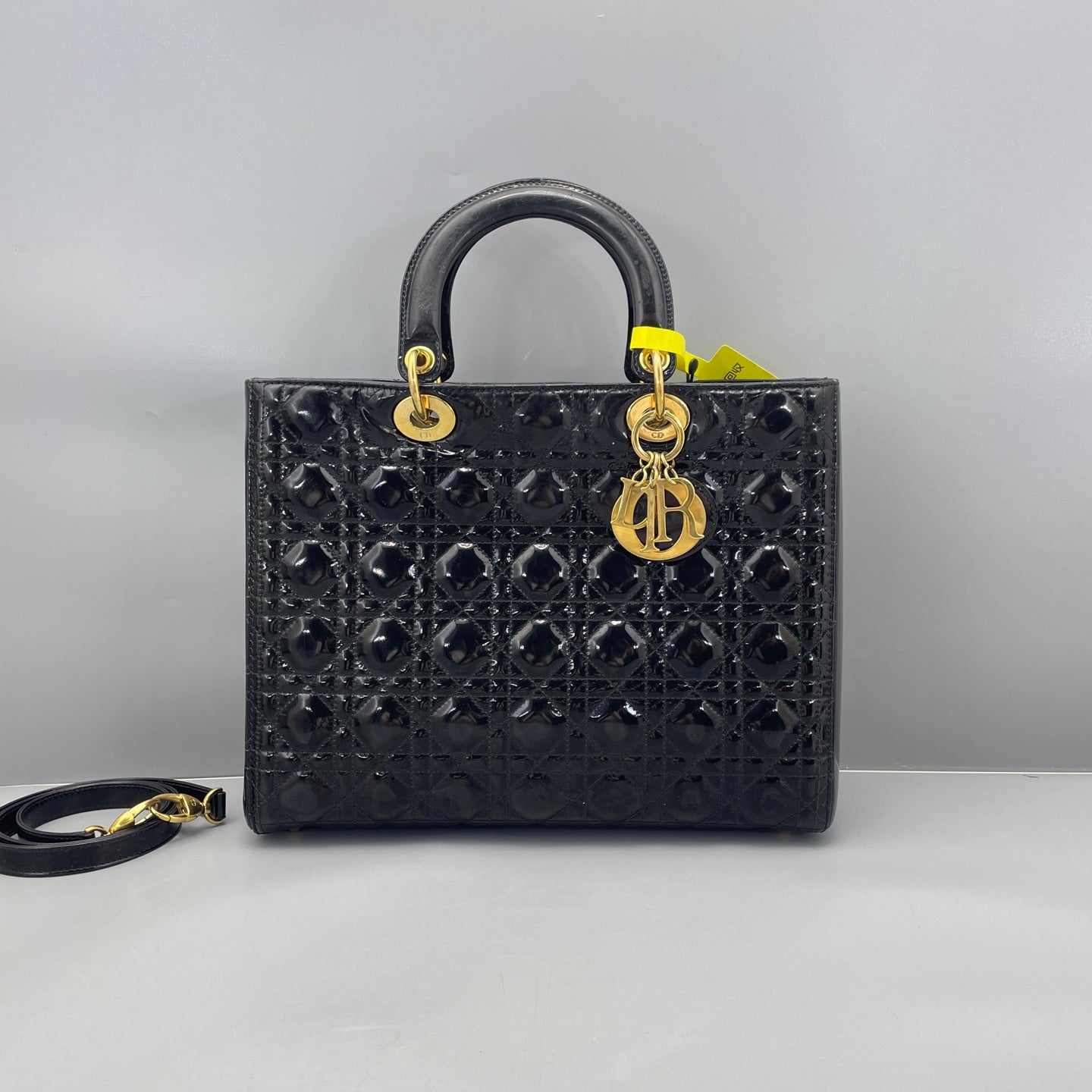 Dior - Lady Dior Large - Patent leather - Black - (Large)