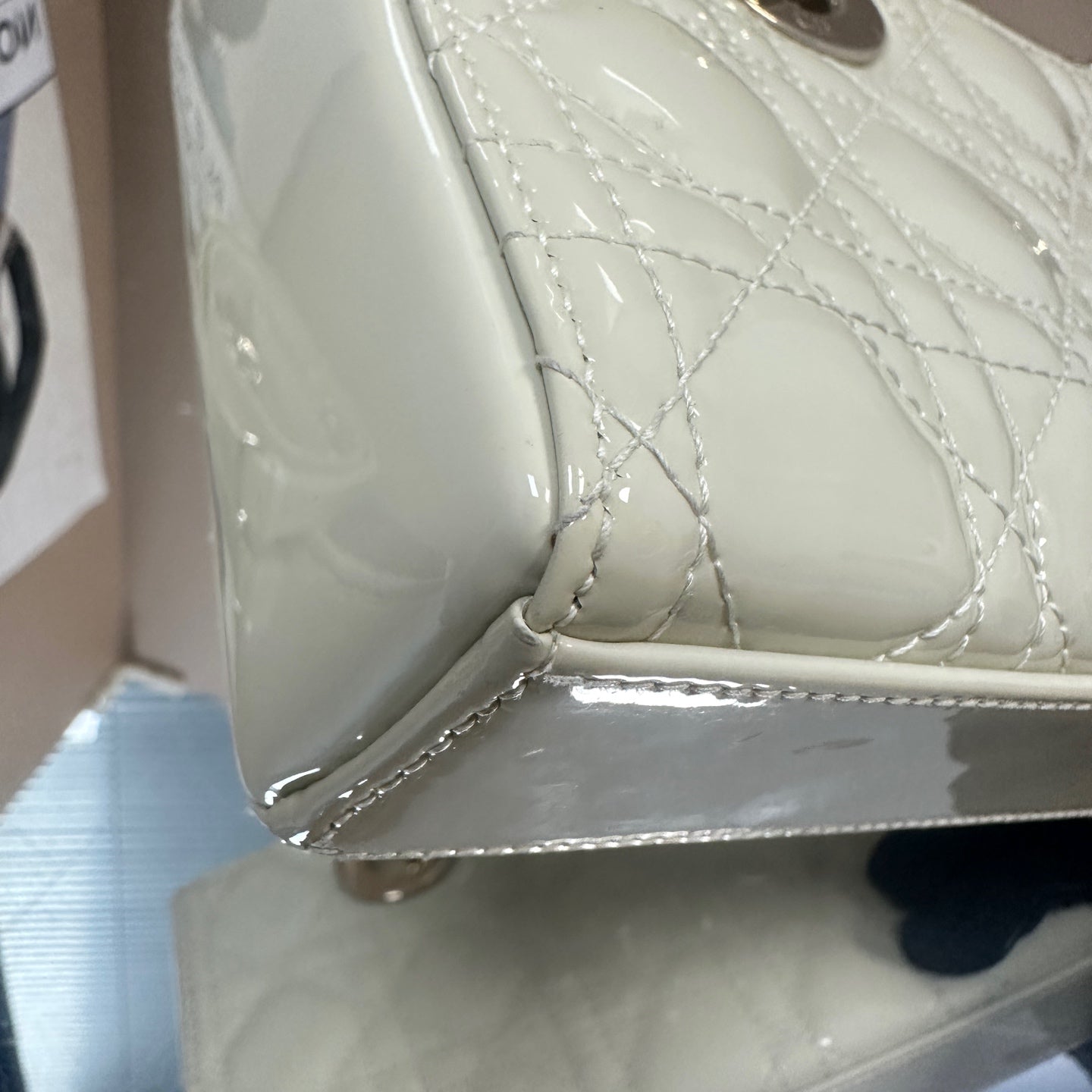 Dior - Lady D-Joy - Patent leather - White - (Small)