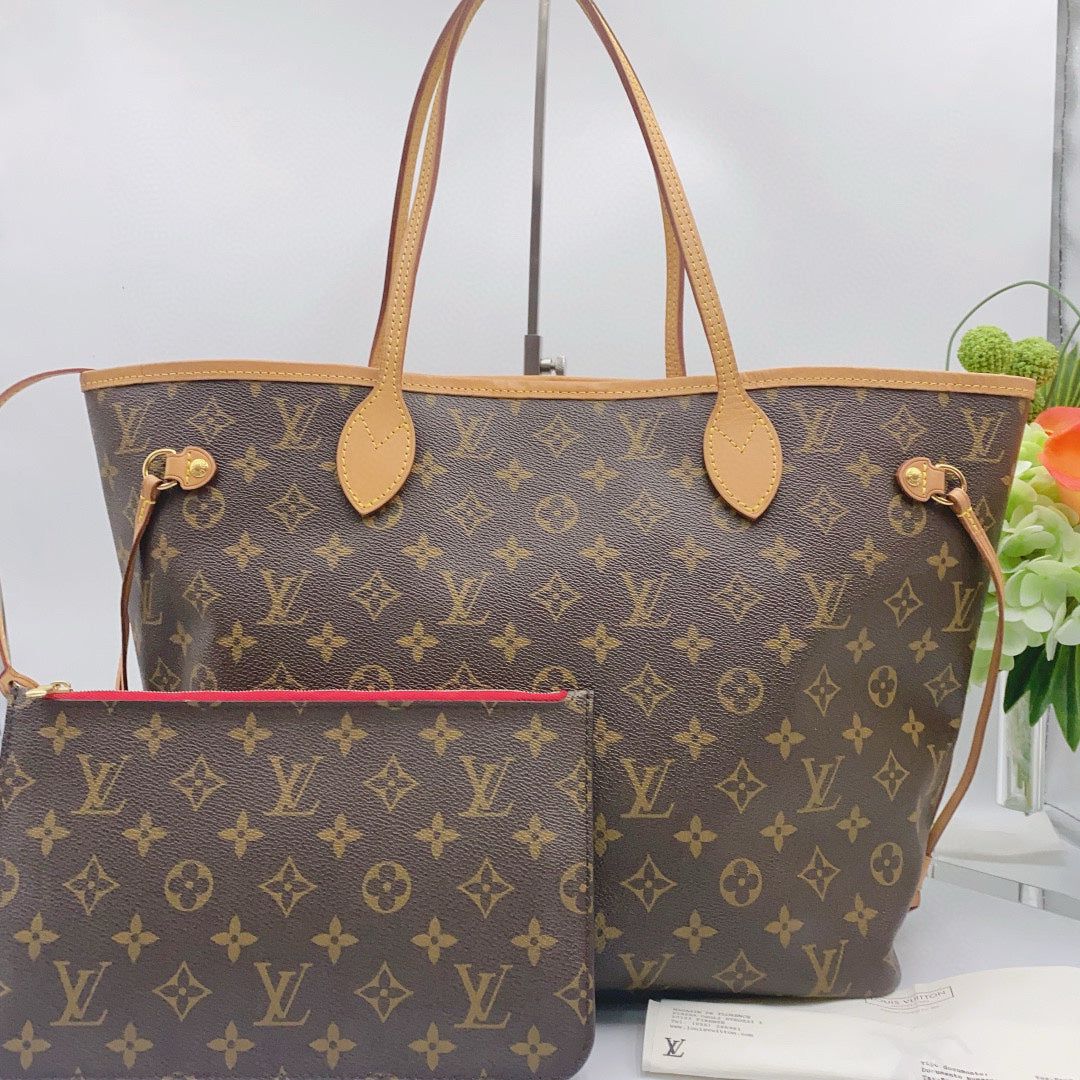 Louis Vuitton - Neverfull MM Monogram Pivoine - Coated canvas, Vachetta leather, Textile - Brown - (medium)