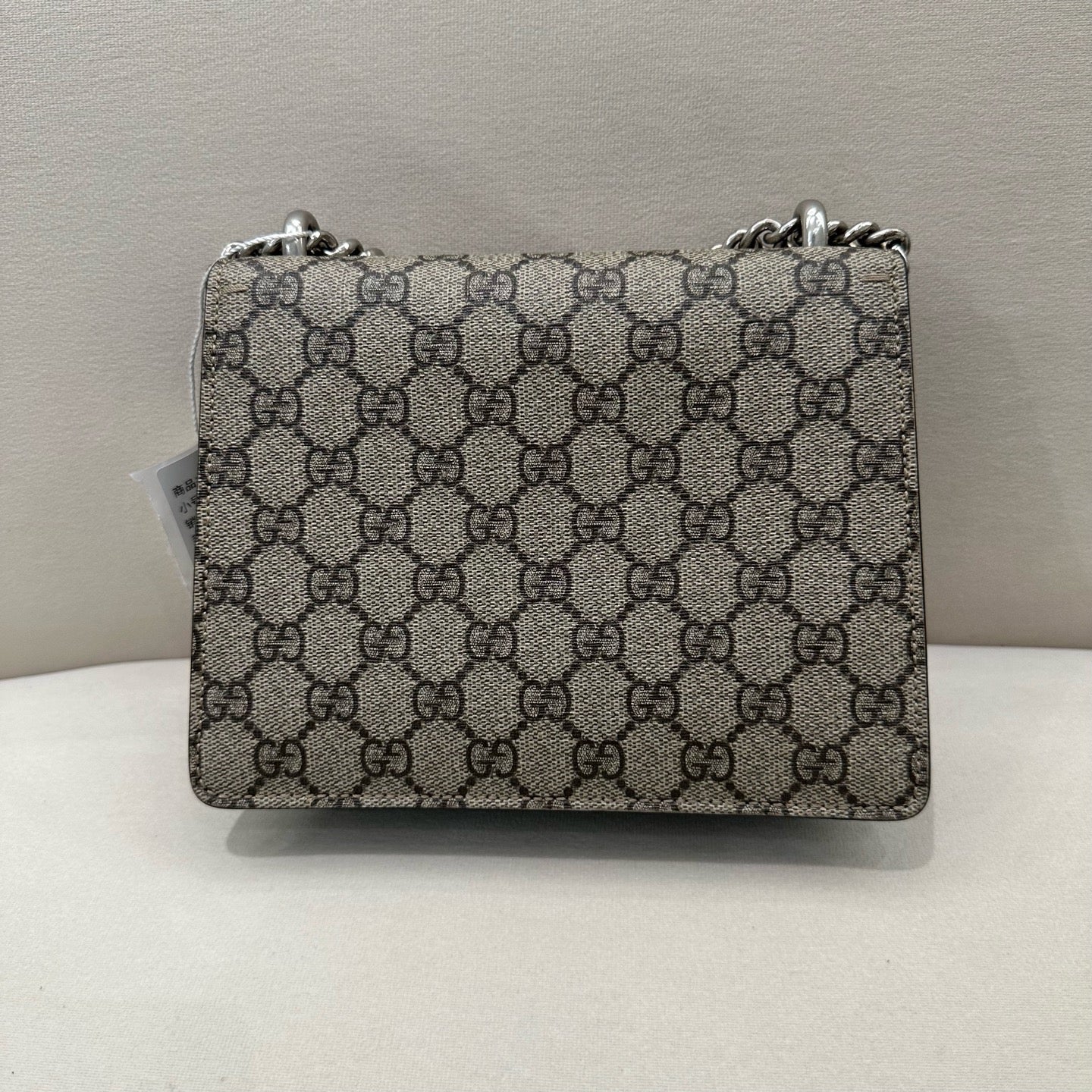 Gucci - Dionysus Mini Bag - GG Supreme coated canvas with black leather trim and black suede lining - Beige - (Small)