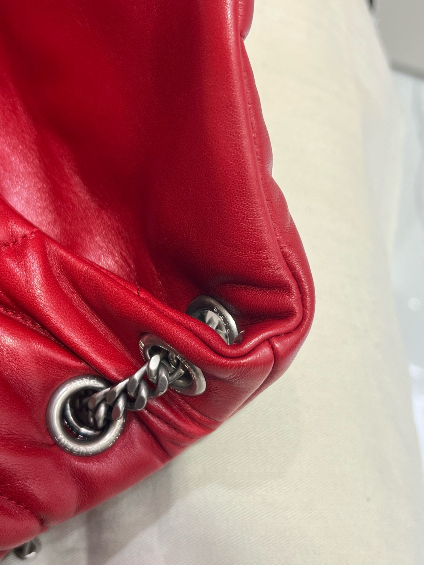 Saint Laurent - LouLou Puffer - Leather - Red - (small)