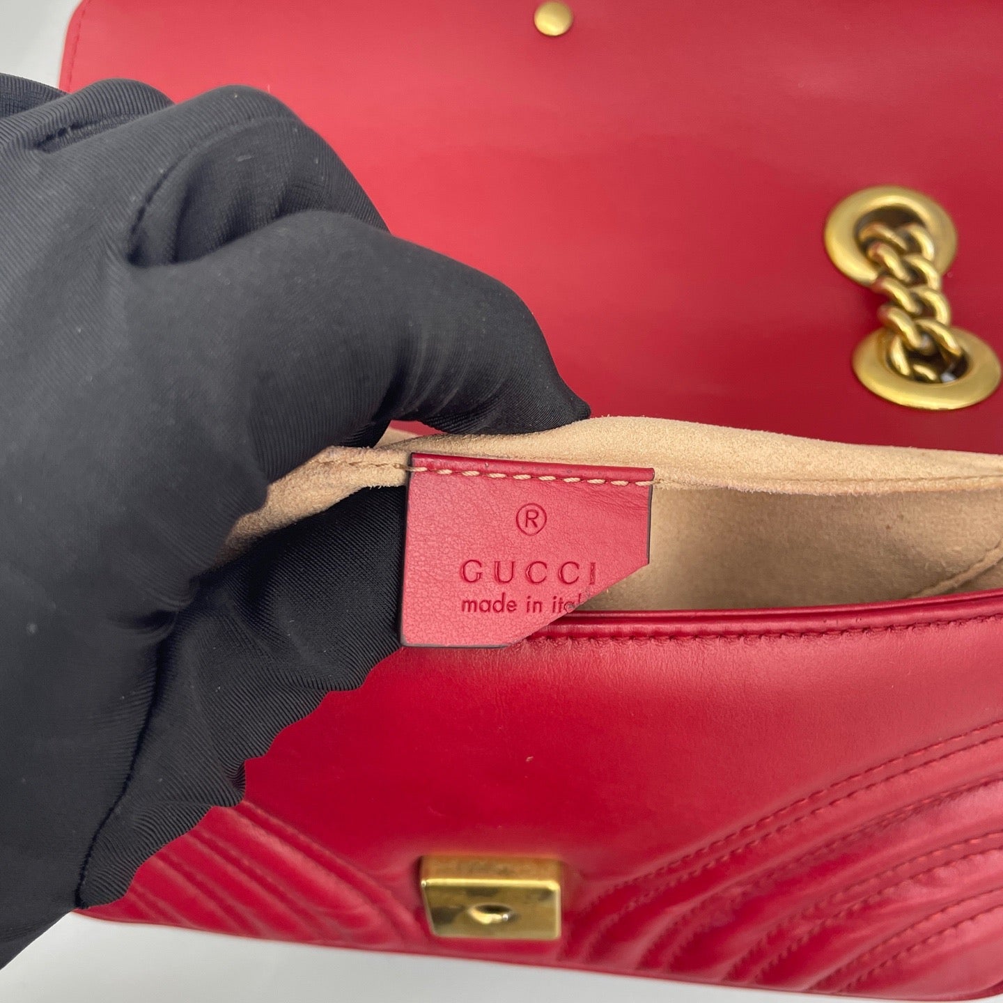 Gucci - GG Marmont Matelassé Mini Bag - Leather - Red - (mini)
