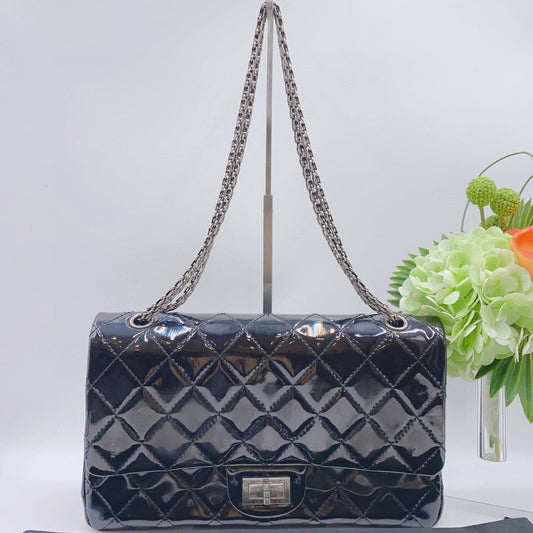 Chanel - 2.55 Reissue Maxi Double Flap - Patent leather - Black - (Large)
