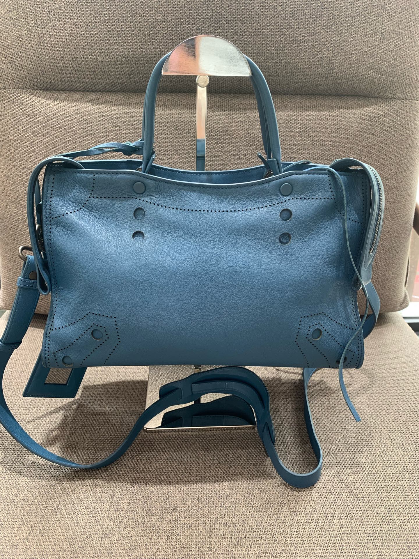Balenciaga - Perforated City Bag - Leather - Blue - (medium)