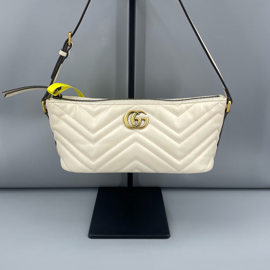 Gucci - Marmont Shoulder Bag - Matelassé leather - White with Gold-Tone Hardware - (mini)