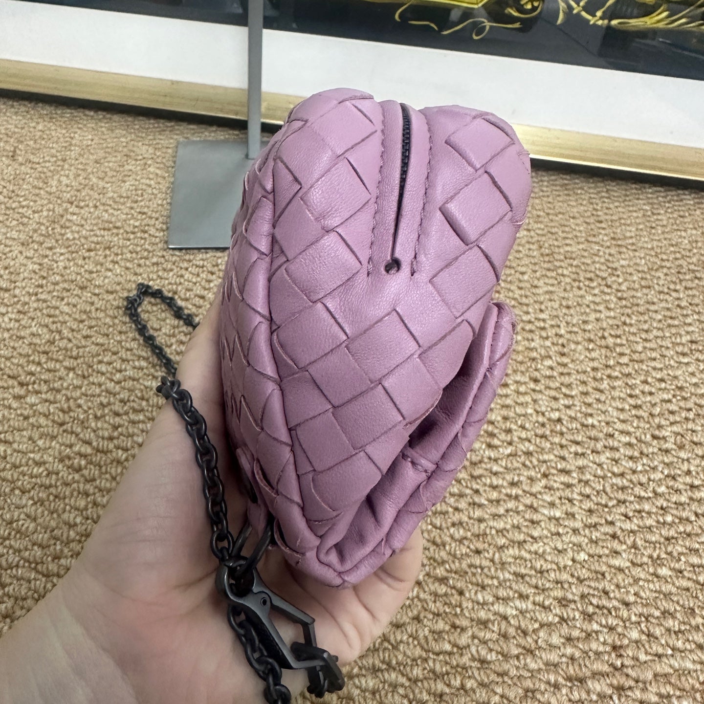Bottega Veneta - Mini Intrecciato Chain Crossbody Bag - Leather - Purple - (small)