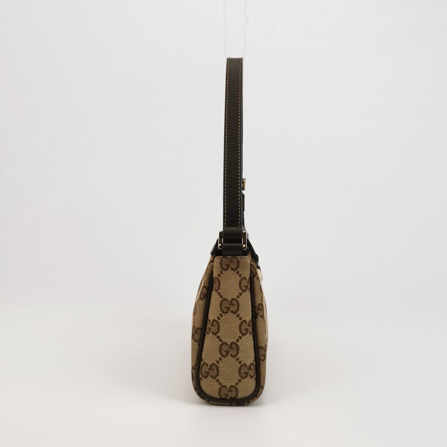 Gucci - Monogram Canvas Baguette Shoulder Bag - Canvas and Leather - Brown - (small)