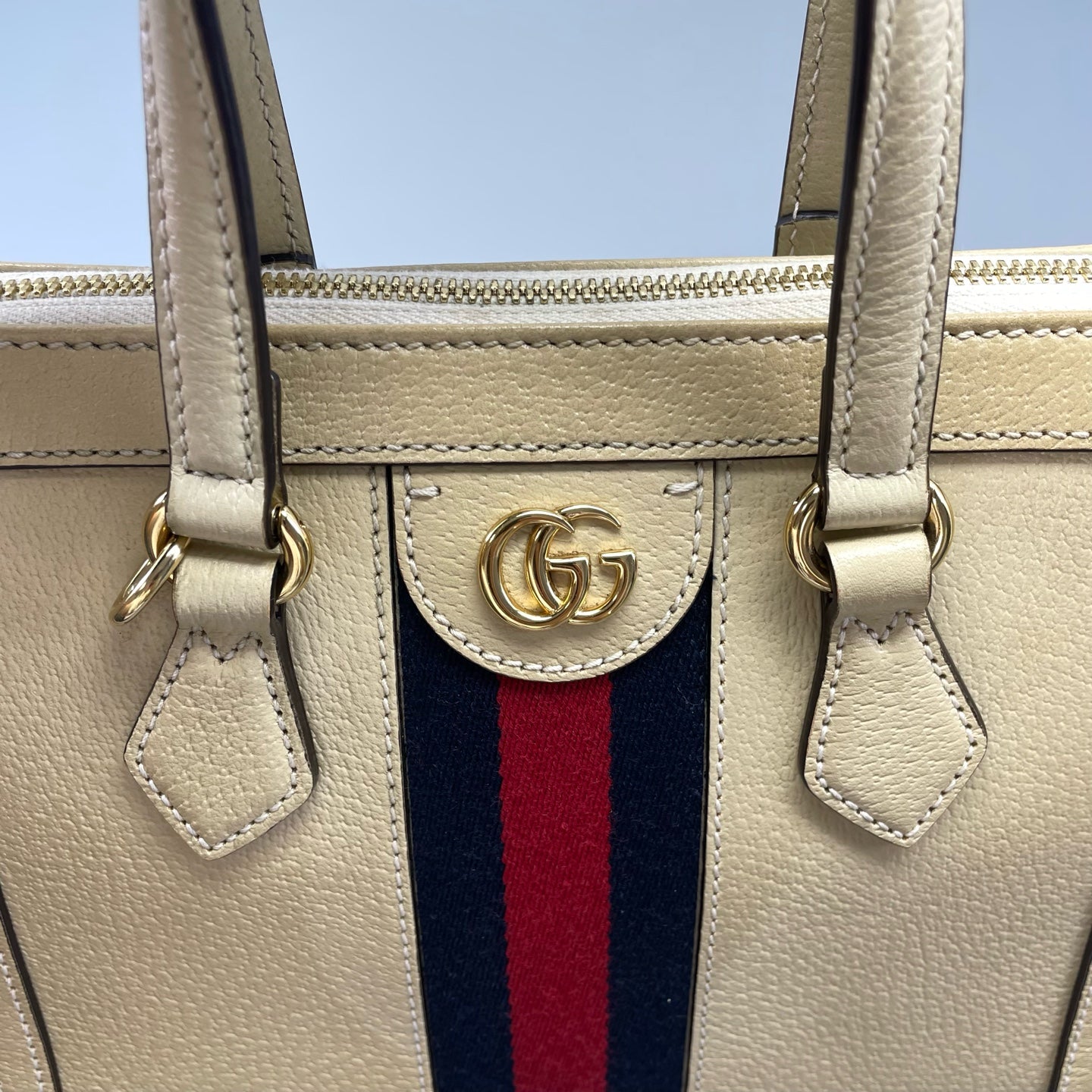 Gucci - Ophidia Small Top Handle Bag - Grained leather - Beige - (Small)
