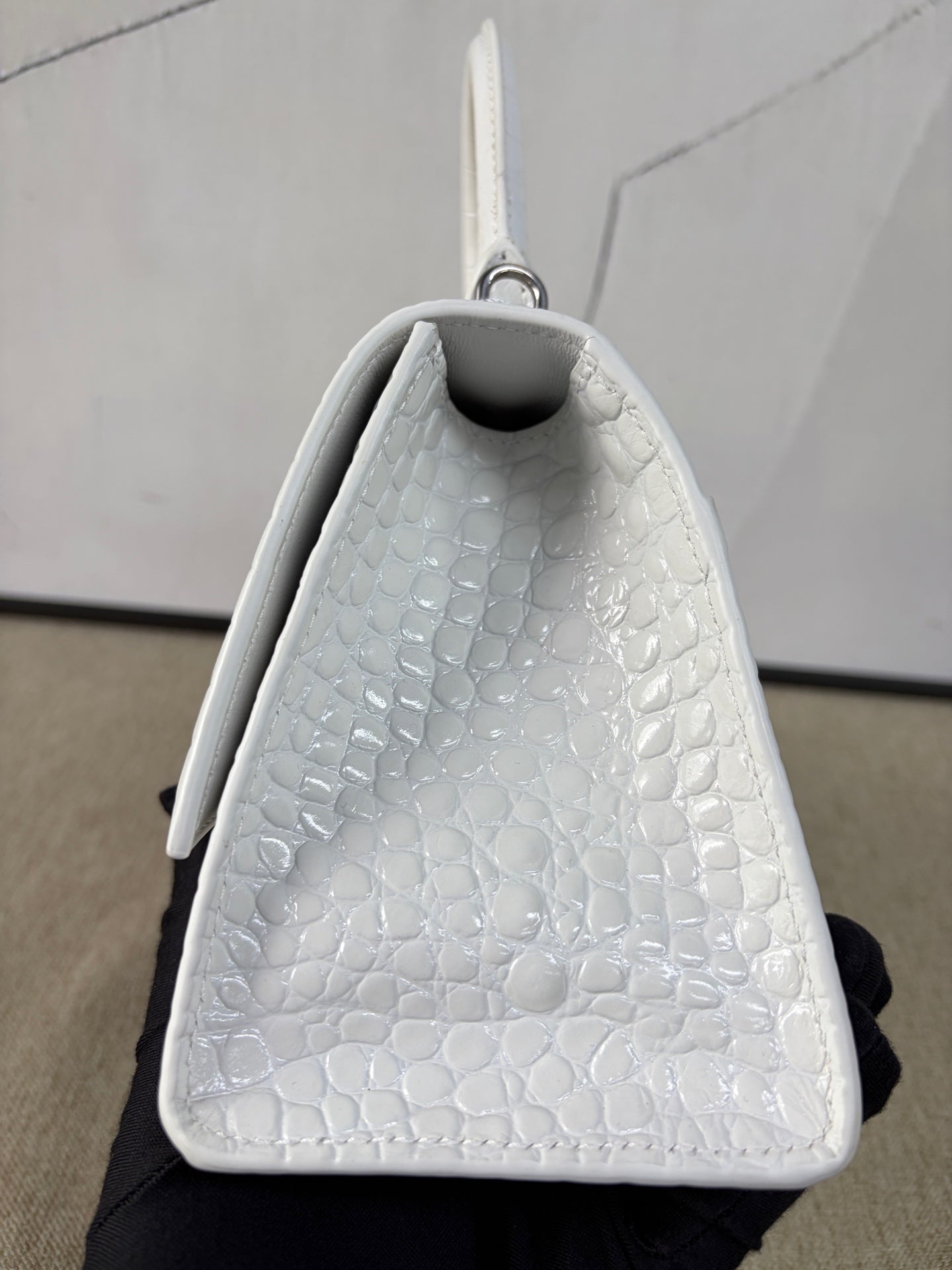 Balenciaga - Hourglass Top Handle Bag S - Cowhide leather - White - (Small)