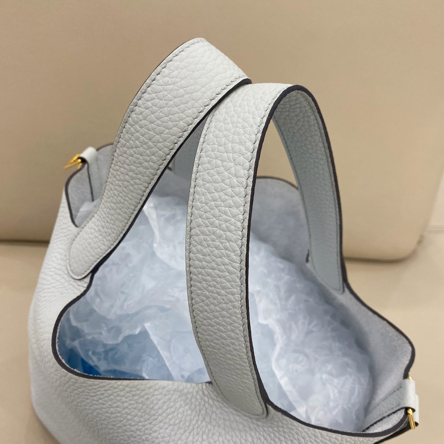 Hermès - Picotin Lock 22 - Taurillon Clemence leather - Saint-Bell Blue with Gold-Tone Hardware - (medium)