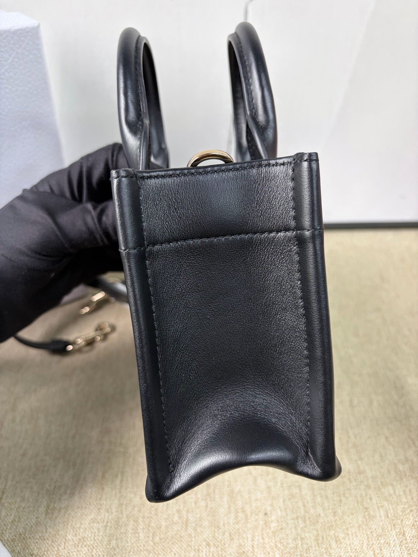 Dior - Lady Dior Mini Horizontal Tote - Cowhide leather - Black - (mini)