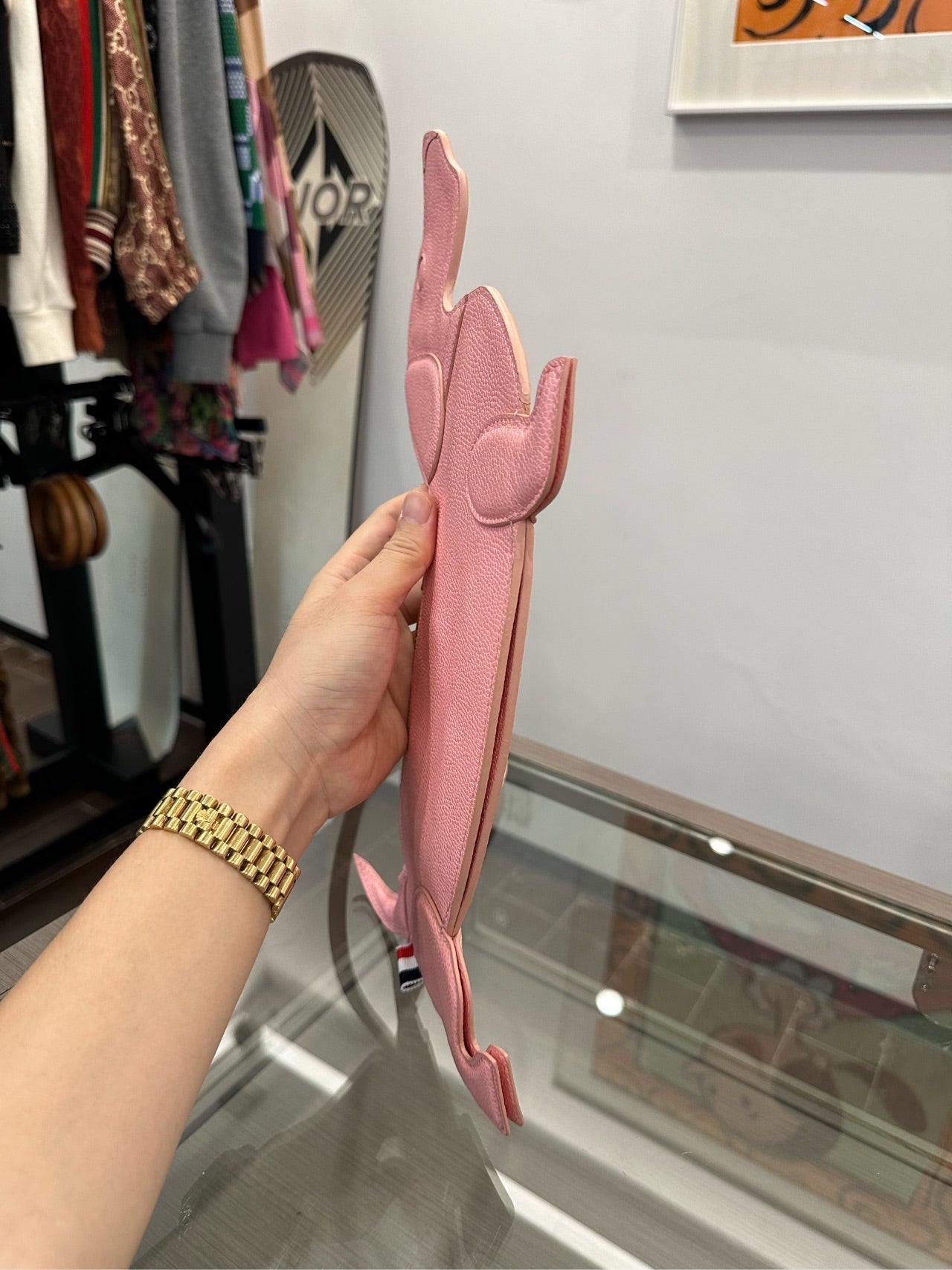 Thom Browne - Dachshund Shoulder Bag - Grained leather - Pink - (Small)