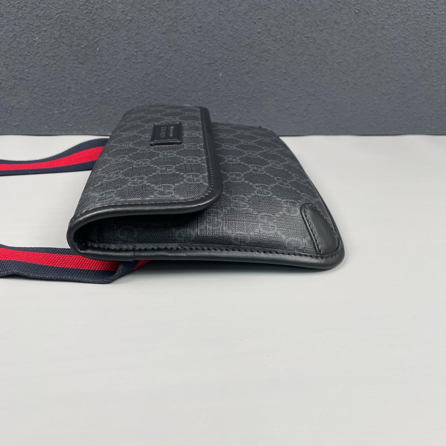 Gucci - GG Supreme Belt Bag - Coated canvas with leather trim - Black - (small)