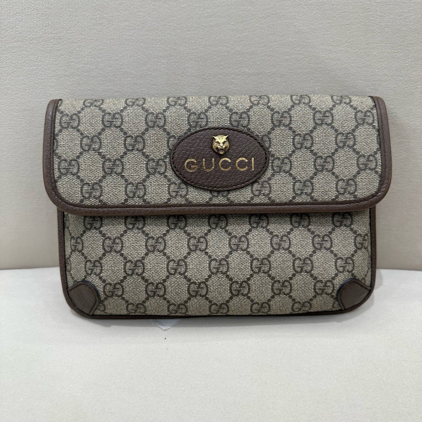 Gucci - Tiger Head Belt Bag - GG Supreme coated canvas with leather trim - Beige - (medium)