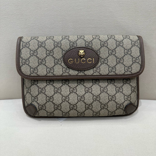 Gucci - Tiger Head Belt Bag - GG Supreme coated canvas with leather trim - Beige - (medium)