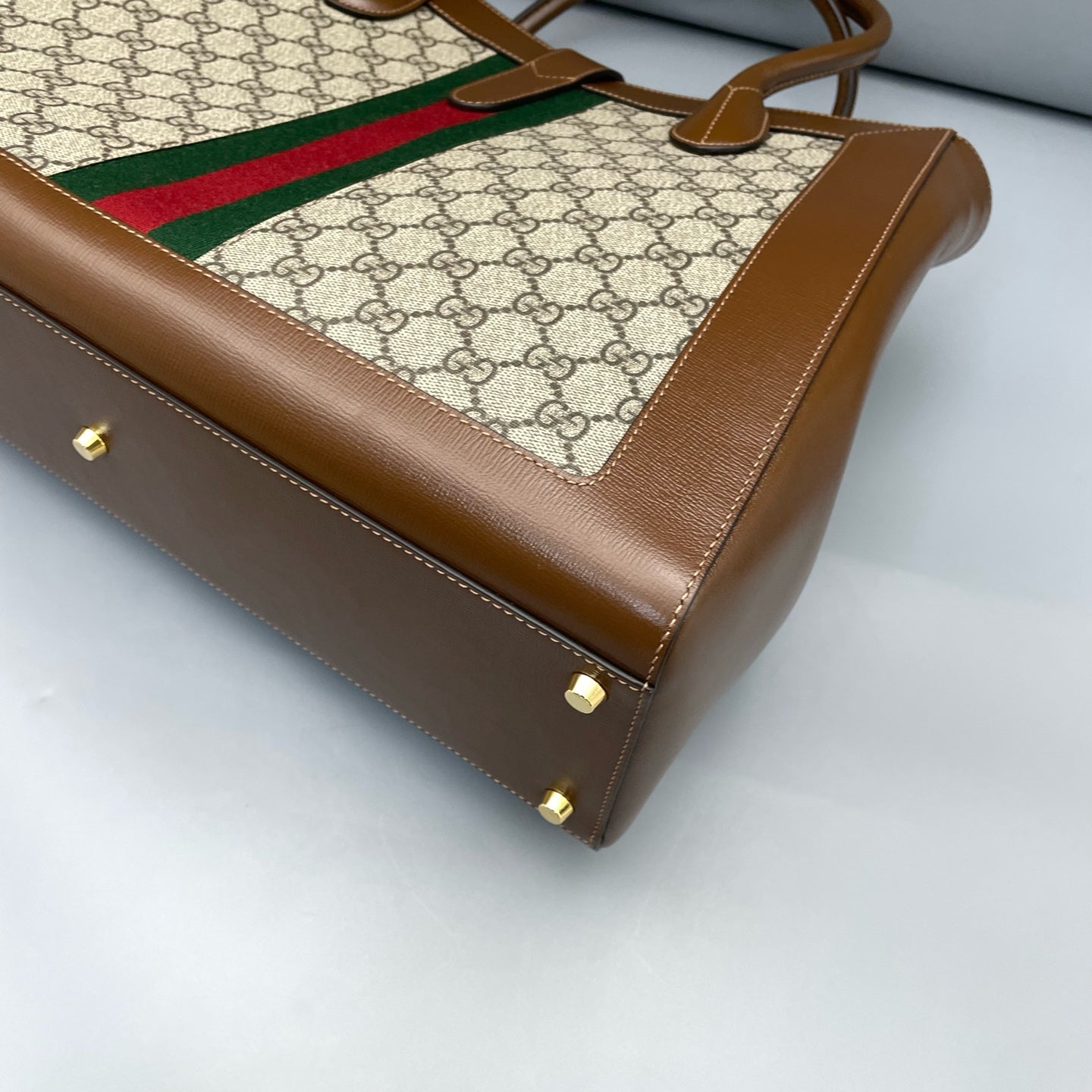 Gucci - Jackie 1961 Large Tote Bag - GG Supreme Canvas and Leather - Brown - (large)