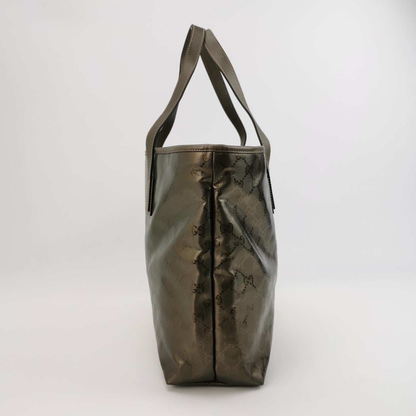 Gucci - GG Imprimé Tote - Coated canvas with leather trim - Metallic Bronze-Brown - (Medium)