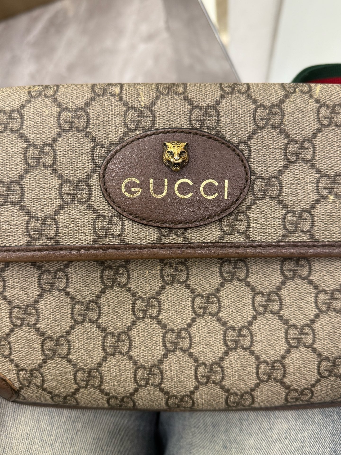Gucci - GG Supreme Neo Vintage Tiger Head Belt Bag - GG Supreme canvas with leather trim - Beige - (small)