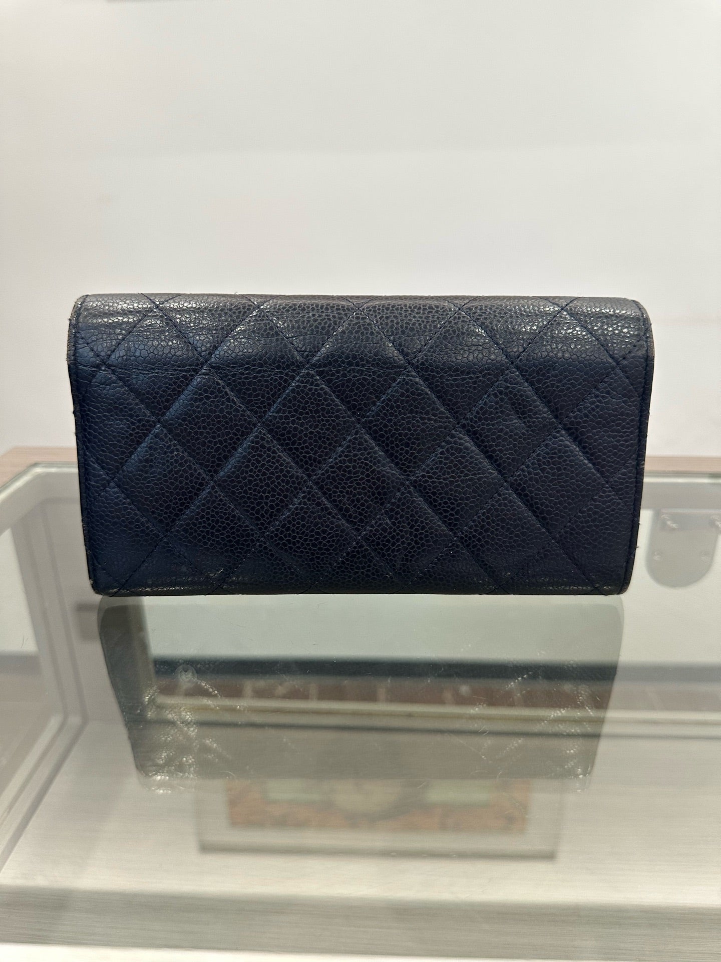 Chanel - Classic Flap Long Wallet - Caviar leather - Navy - (medium)