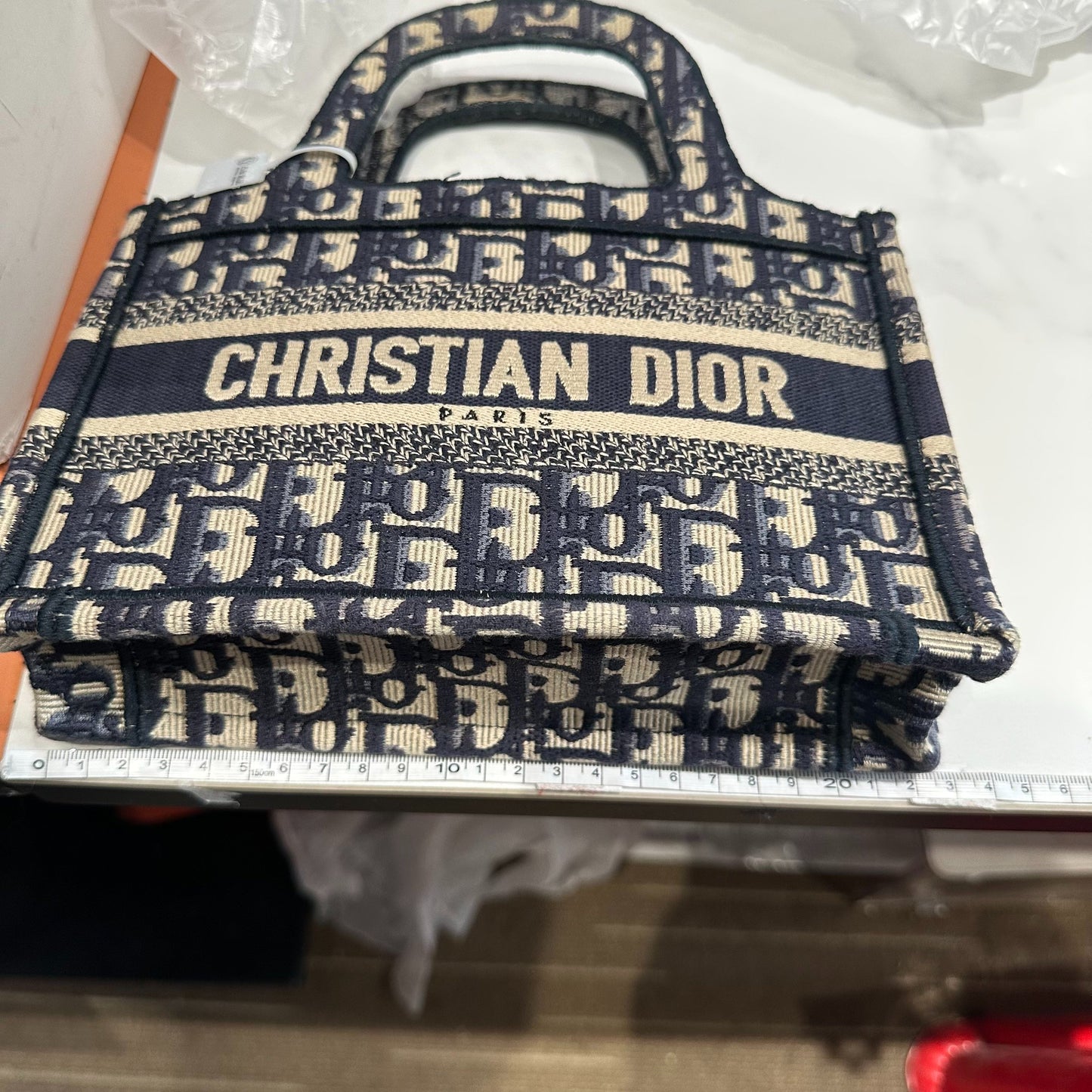 Dior - Book Tote Mini - Embroidered Canvas - Blue - (mini)