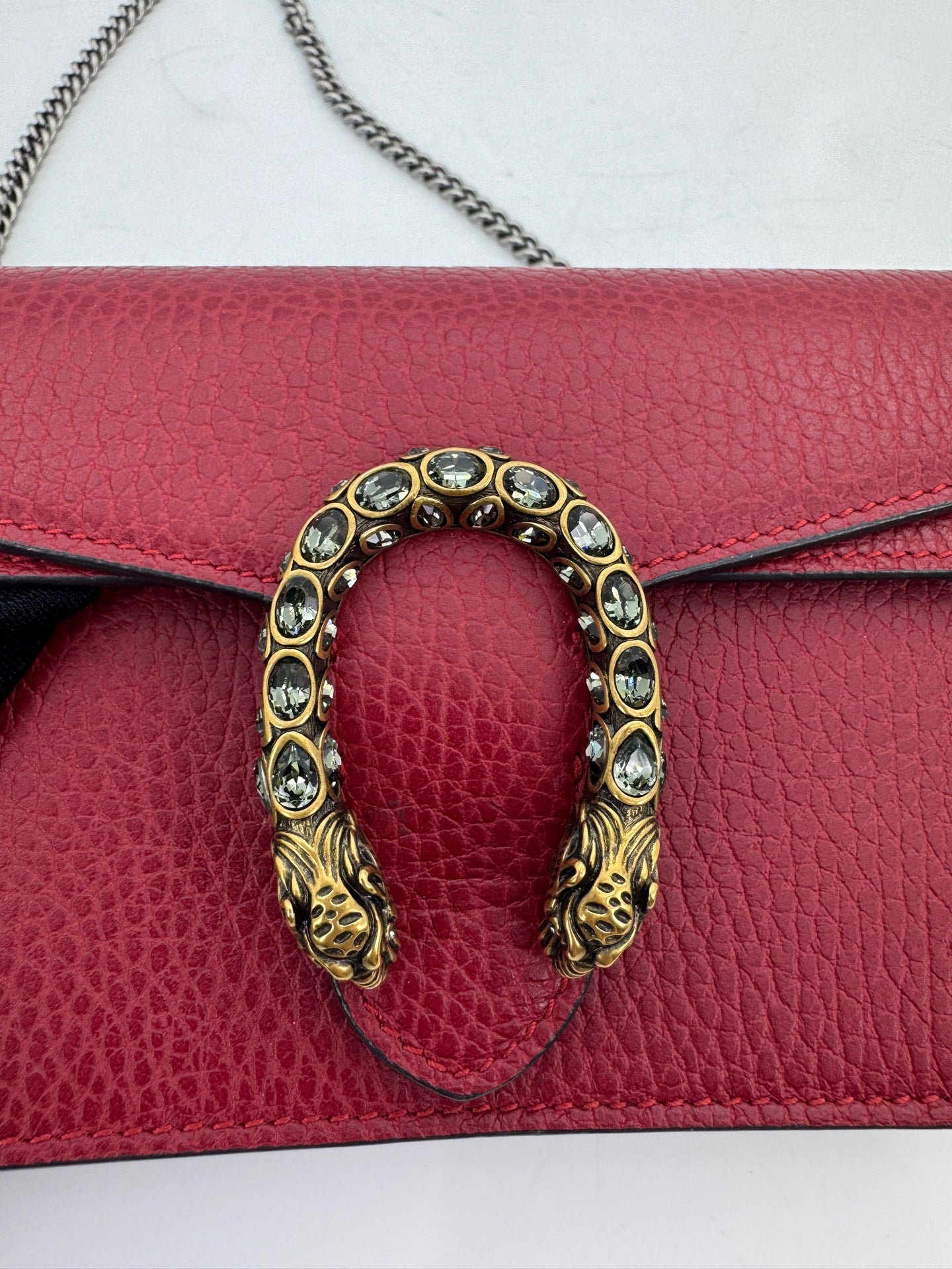 Gucci - Dionysus Super Mini Chain Bag - Leather - Red - (mini)