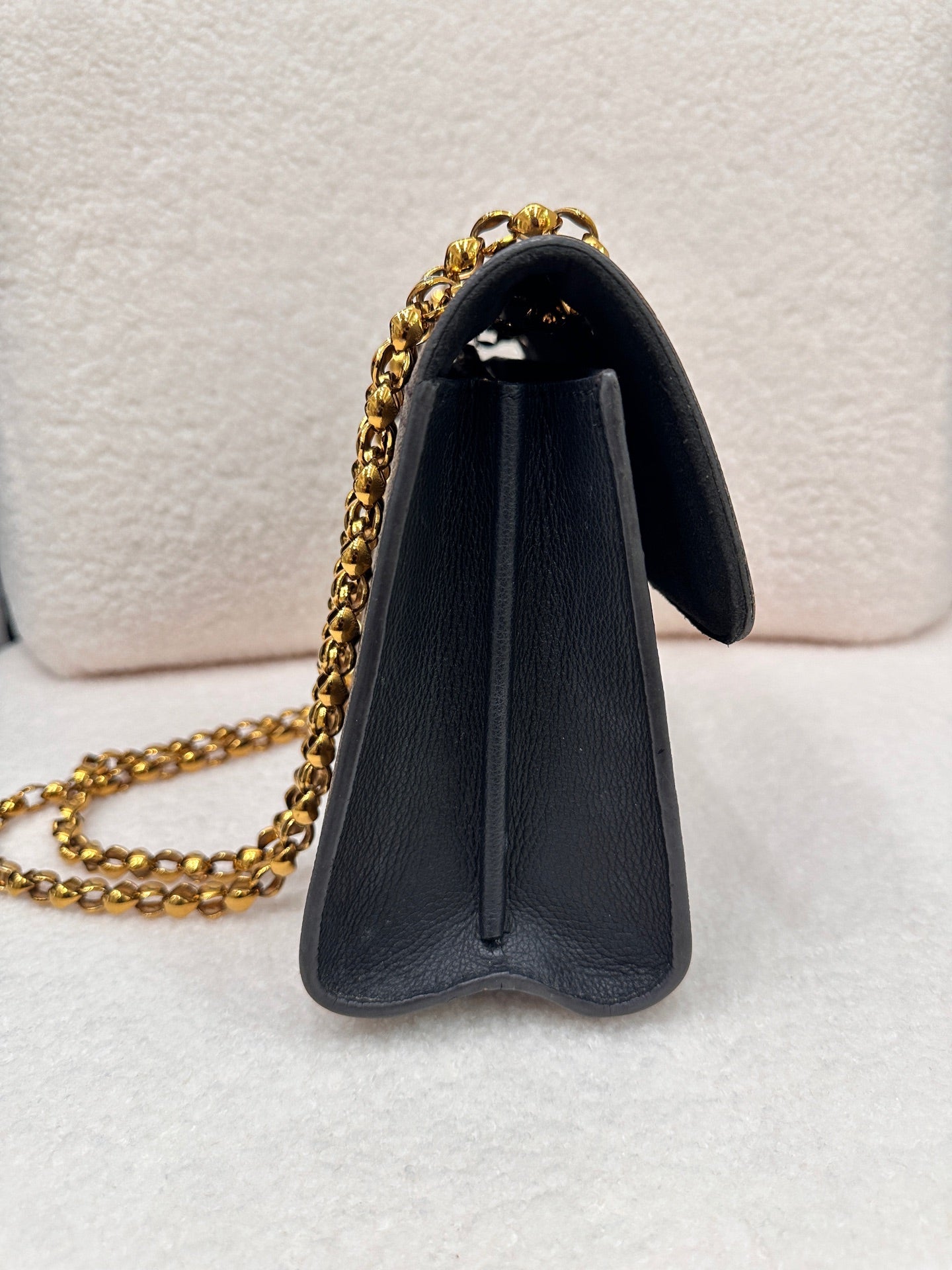 Louis Vuitton - Victoria Chain Bag - Monogram coated canvas with grained leather - Brown and Black - (small)