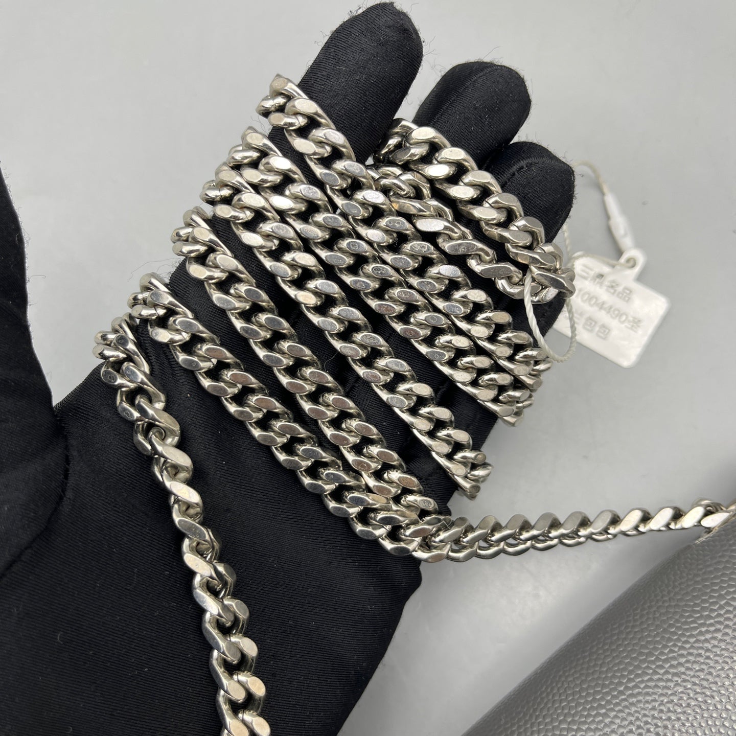 Saint Laurent - Kate Chain Bag - Grain de poudre embossed leather - Grey with Silver-Tone Hardware - (small)