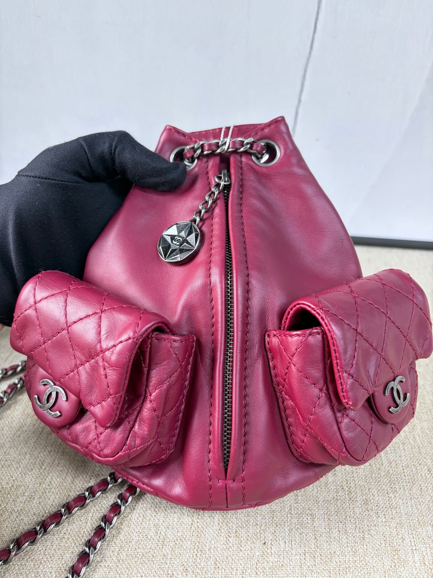 Chanel - Mini Frog Backpack - Calfskin leather - Purple - (mini)