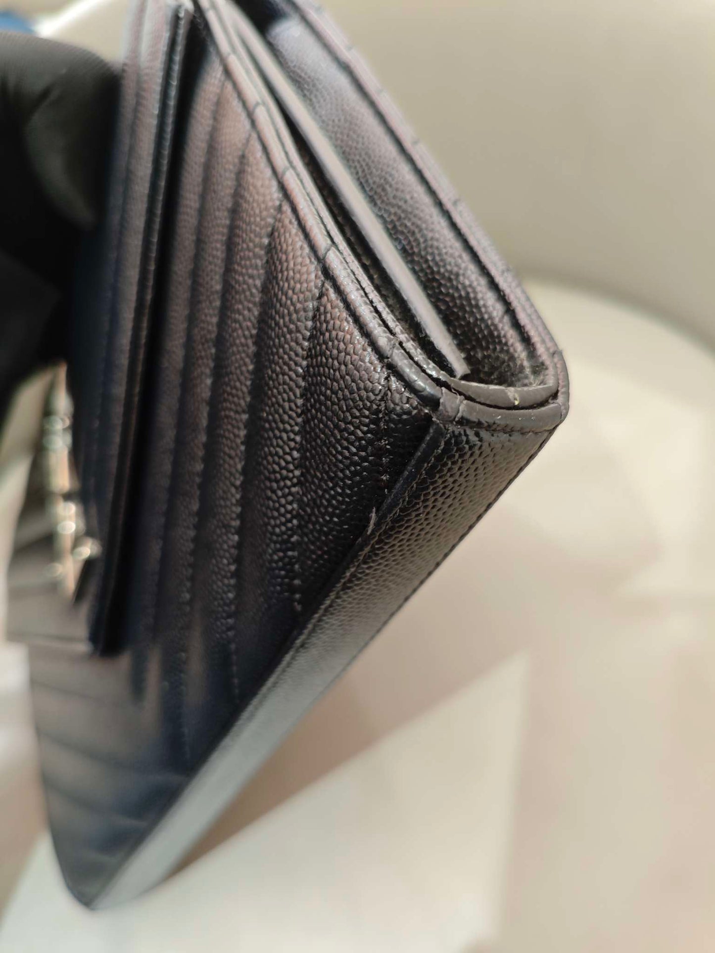 Saint Laurent - Monogram Envelope Chain Bag - Grain Leather - Black - (medium)