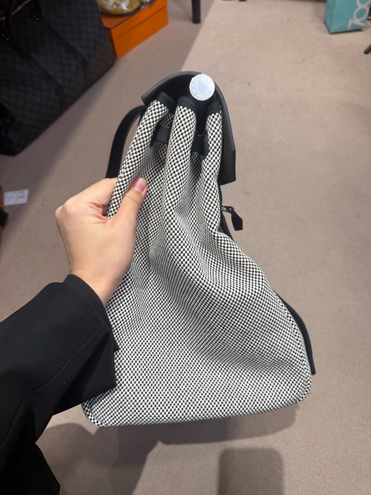 Hermès - Herbag 50 - Canvas and Leather - Black and White - (Large)