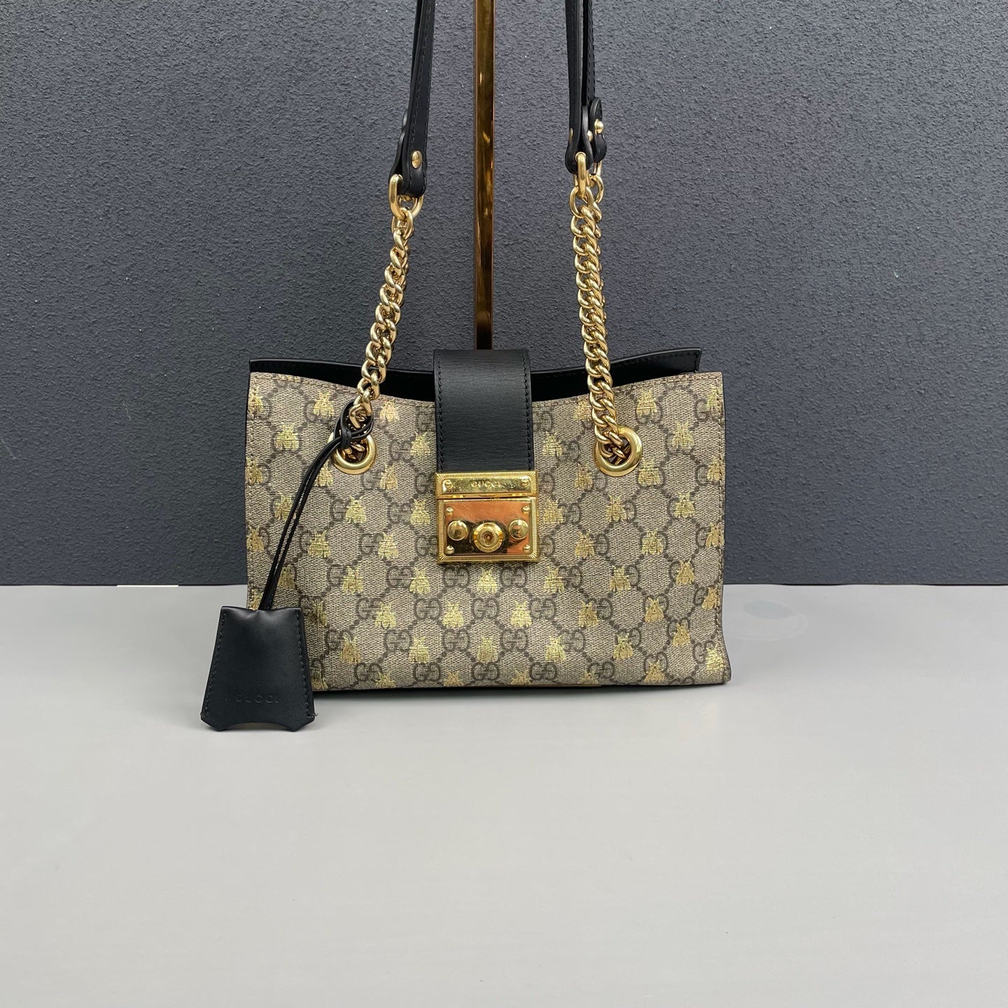 Gucci - Padlock Gilded Bee Tote Bag - GG Supreme coated canvas with leather trim - Multicolour - (small)
