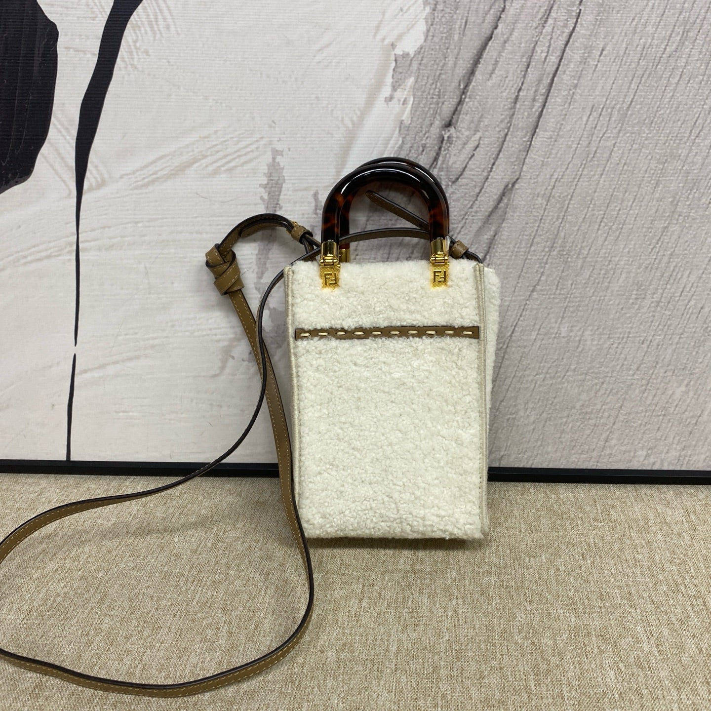 Fendi - Sunshine Mini Tote Bag - Lambswool - White - (mini)