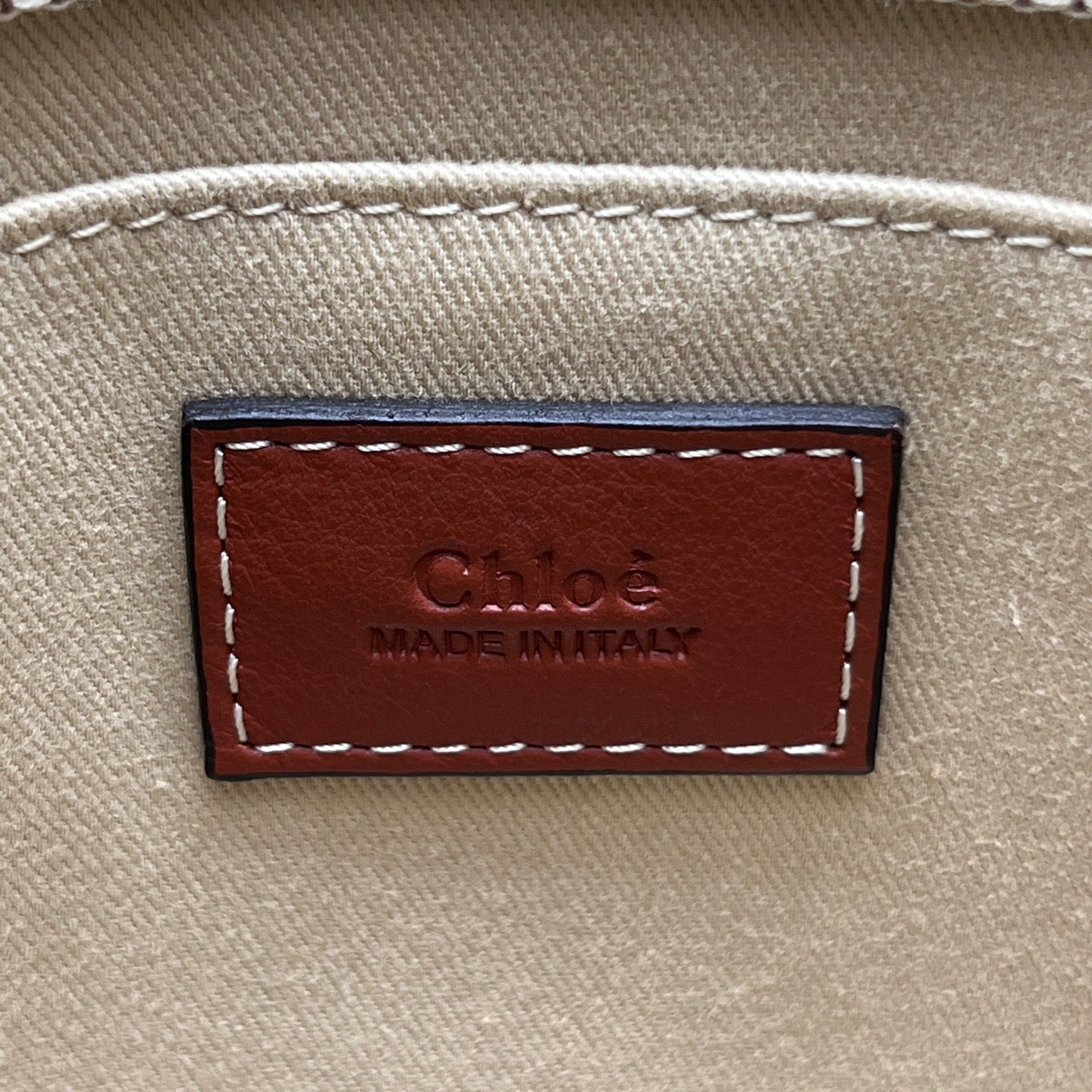 Chloé - Woody Tote Bag - Canvas with Leather trim - Beige - (mini)