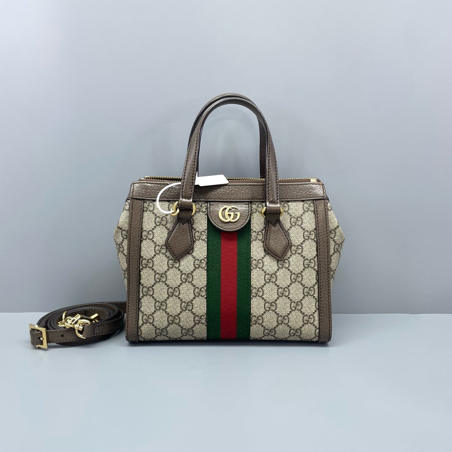 Gucci - Ophidia Small Tote Bag - GG Supreme canvas and leather - Brown - (small)