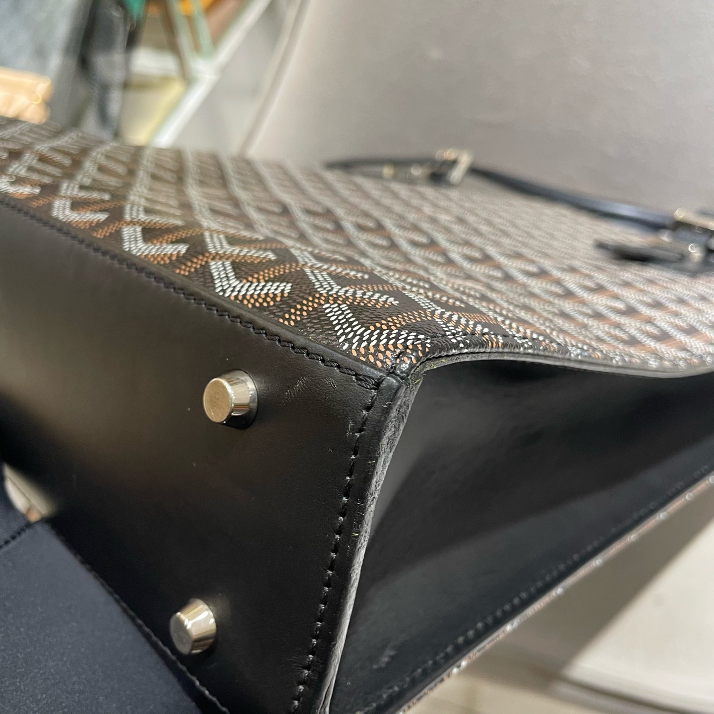 Goyard - Vertical Tote - Goyardine canvas and Leather - Black - (Large)