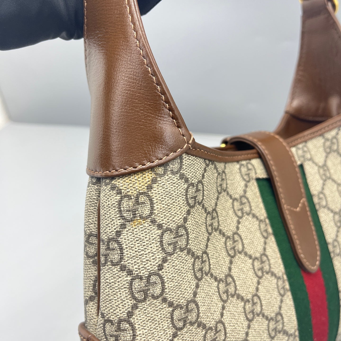 Gucci - Jackie 1961 Shoulder Bag - GG Supreme canvas with Leather trim - Brown - (medium)