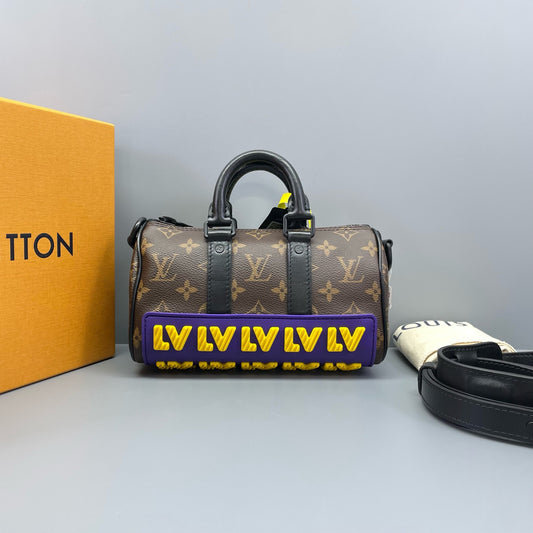 Louis Vuitton - Keepall Bandoulière XS Show Model - Monogram coated canvas with leather trims and rubber details - Brown, Black, Purple, Yellow - (mini)
