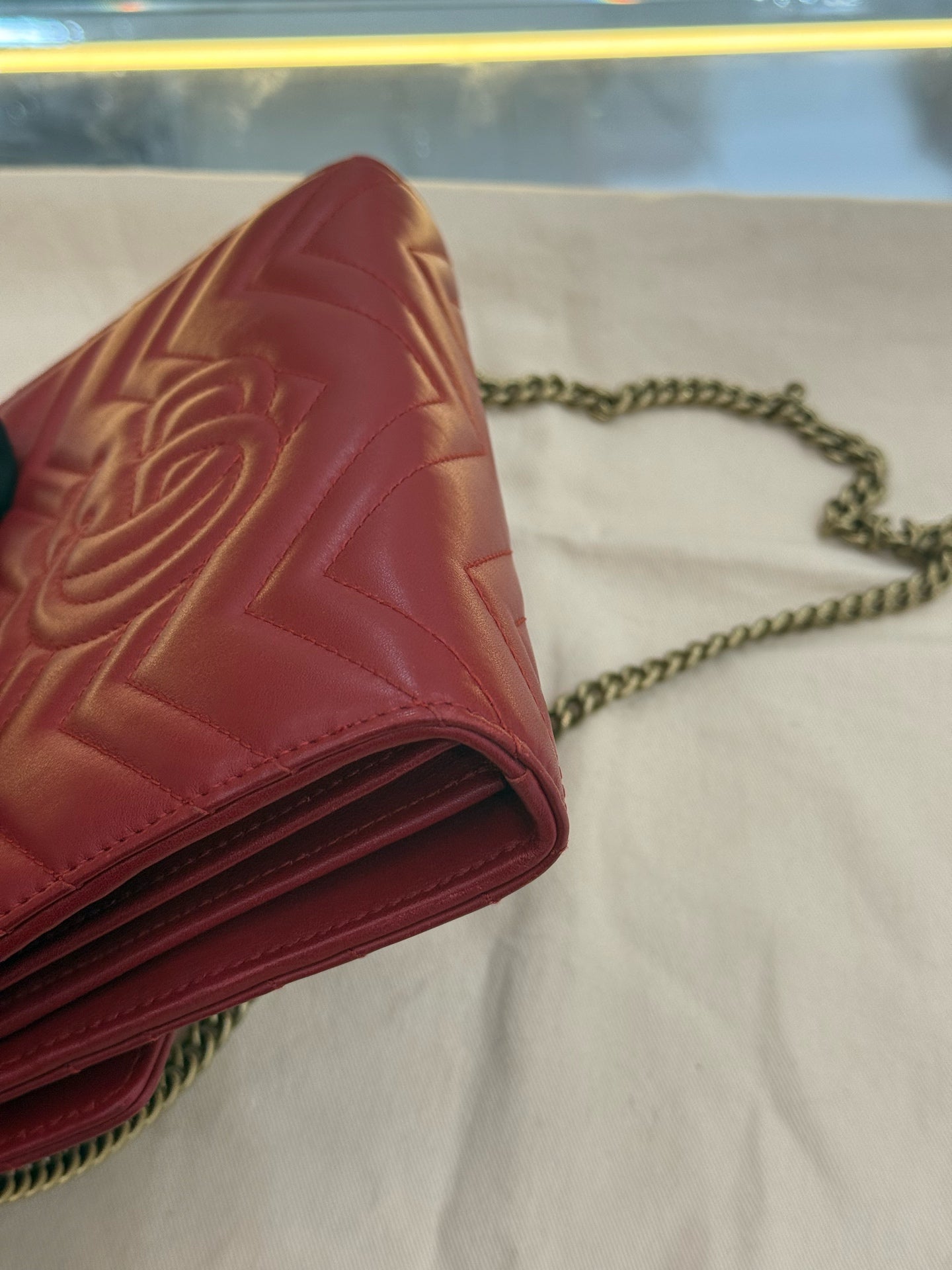 Gucci - Marmont WOC (Wallet on Chain) - Leather - Red - (mini)