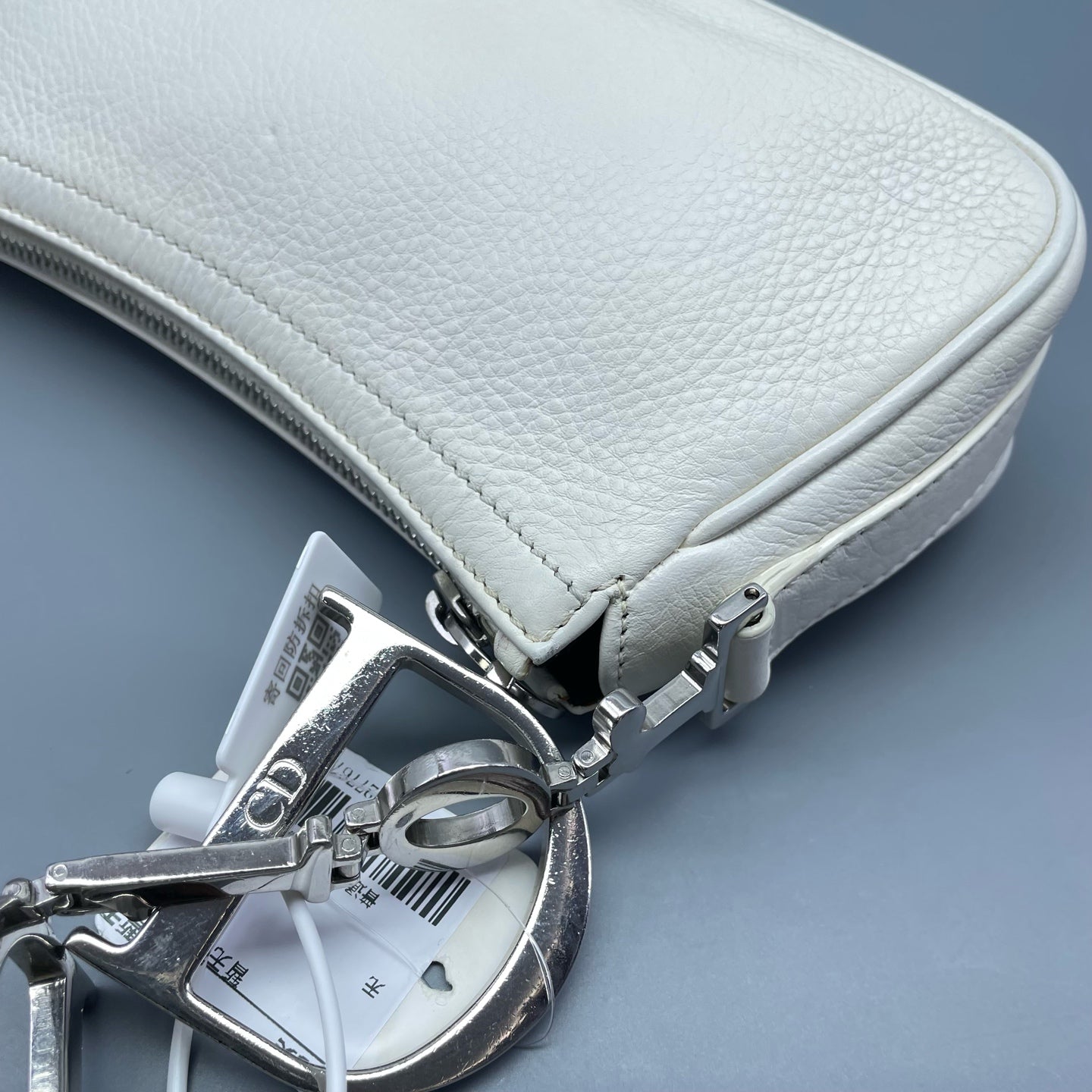 Dior - Vintage Large D-Charm Shoulder Bag - Leather - White - (mini)