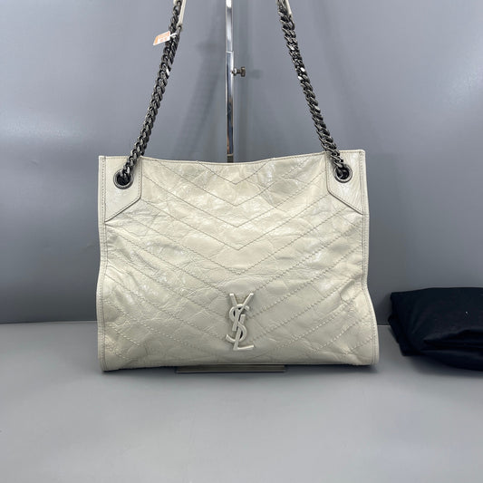 Saint Laurent - Niki Small Tote Bag - Leather - White - (Small)
