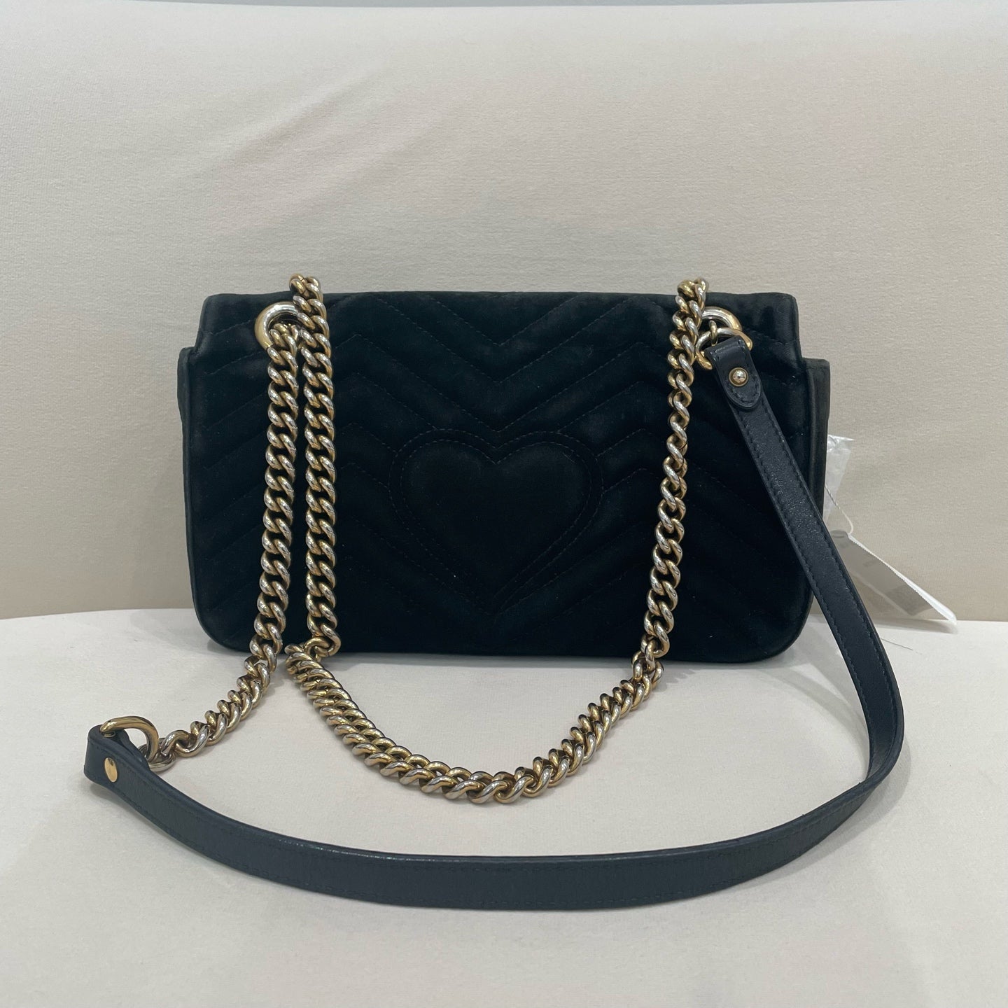 Gucci - GG Marmont Small Shoulder Bag - Velvet - Black - (small)