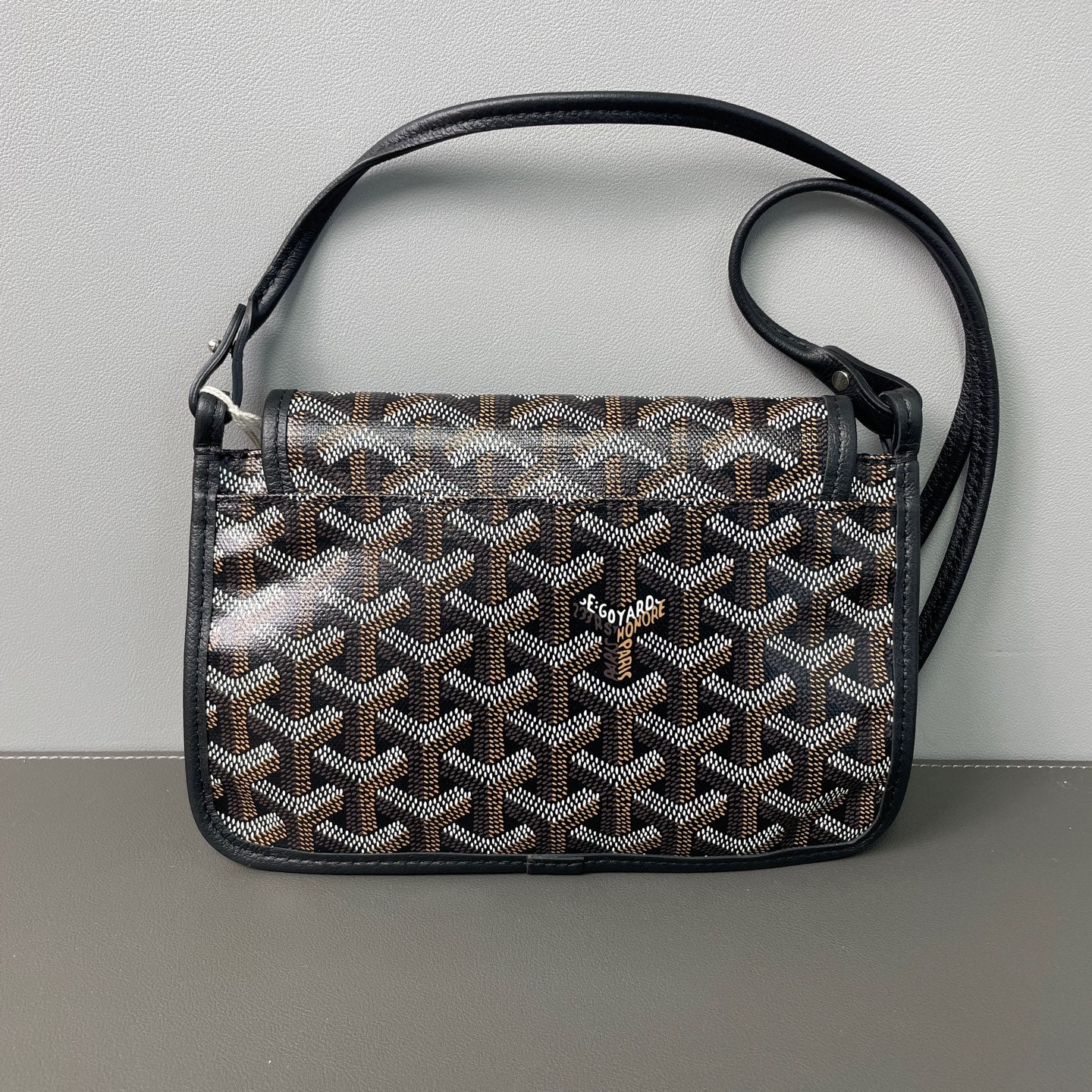Goyard - Plumet Envelope Bag - Goyardine canvas with leather trim - Black - (mini)