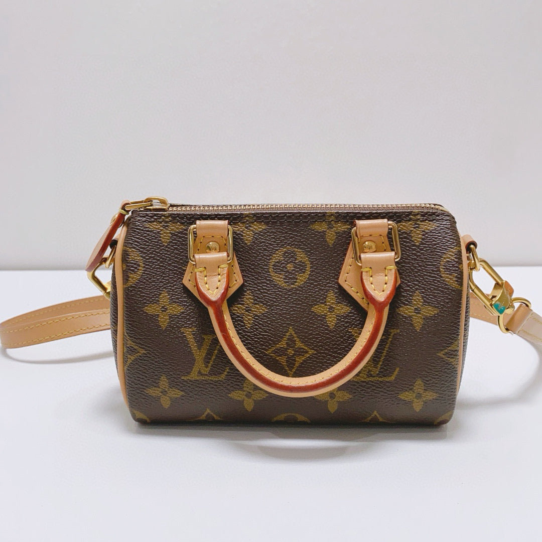Louis Vuitton - Speedy Nano - Monogram coated canvas with Vachetta leather trim - Brown - (mini)